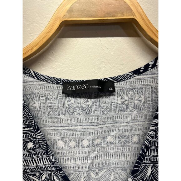 Maxi Dress Sleeveless V-Neck Womens XL Geometric Animal Zanzea Black White - Picture 8 of 9